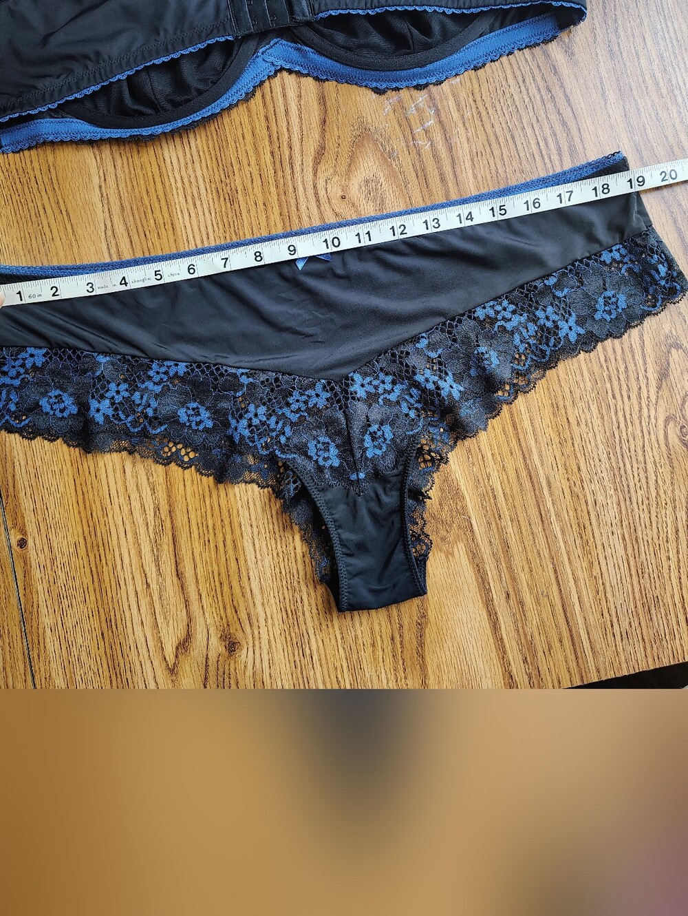 Adore Me Zita unlined breathable bra Lace Floral blue and black size 46DD - Picture 13 of 16